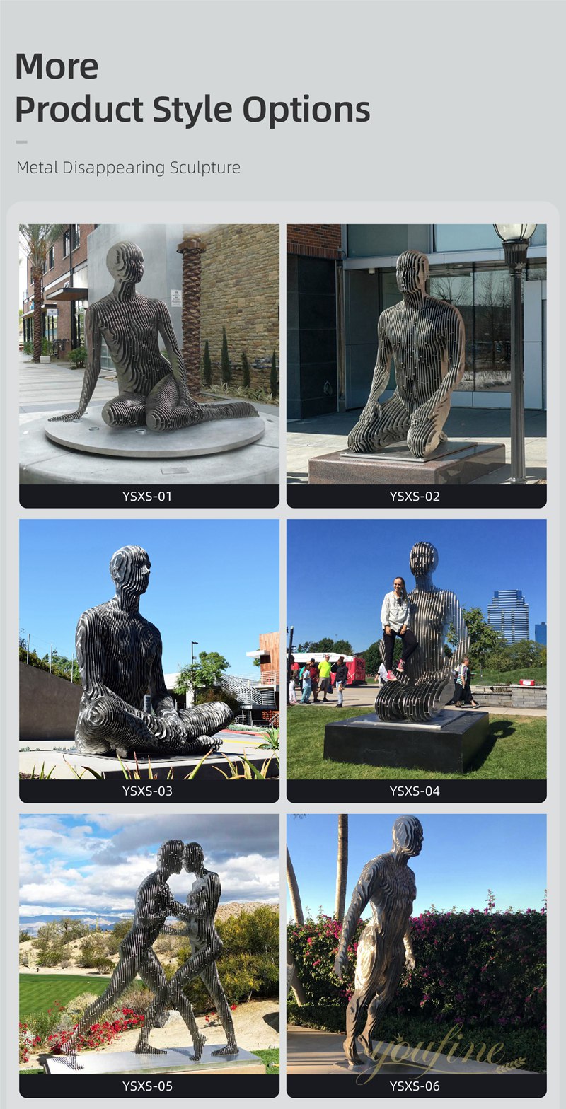 Contemporary Outdoor disappearing Stainless Steel Isabelle Sculpture