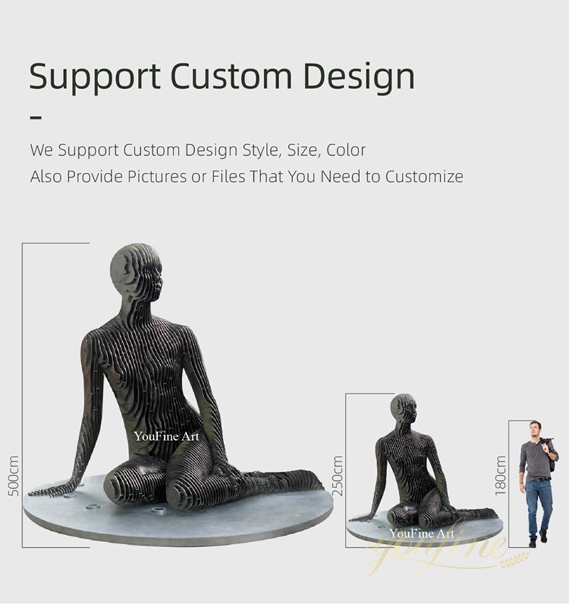 Contemporary Outdoor disappearing Stainless Steel Isabelle Sculpture