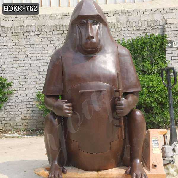 Custom Made Large Bronze Orangutan Fireplace Statue for Garden BOKK-762