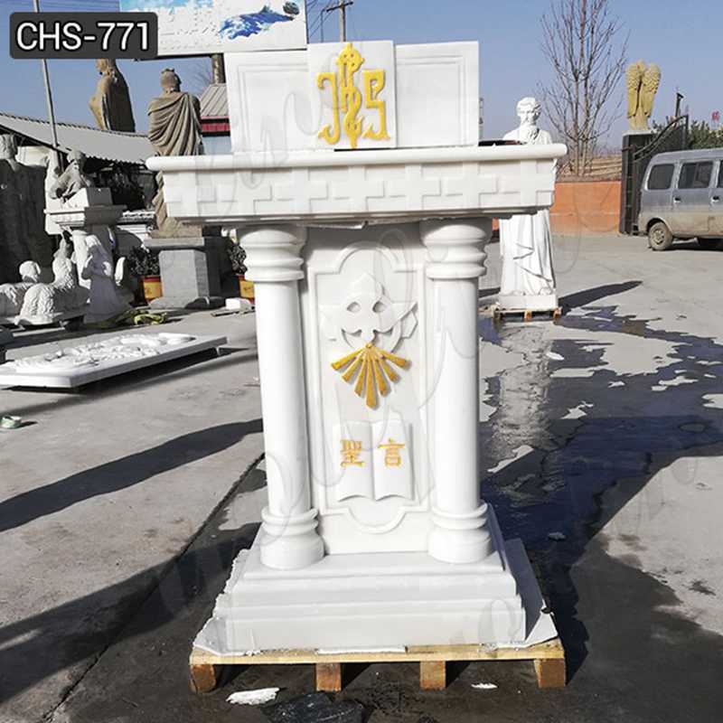 Custom Made Natural Marble Religious Church Pulpit for Sale