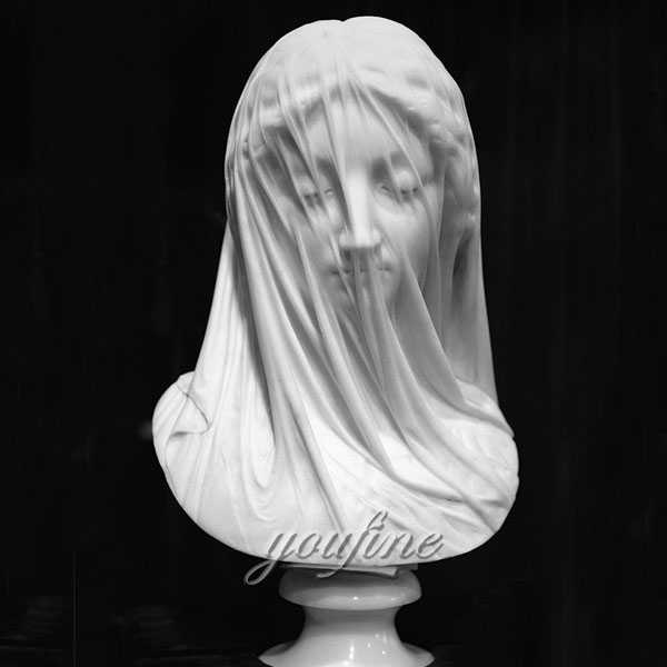 Famous art head statue The Veiled Virgin by Giovanni Strazza for home decor