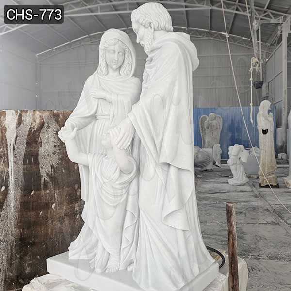 Hand Carved Marble Life Size Holy Family Statue for Sale