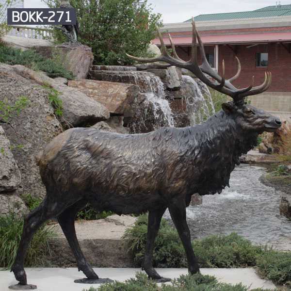 High Quality Outdoor Antique Bronze Stag Statue for Garden Decor BOKK-271