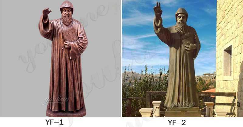 Hot Sale Bronze Saint Charbel Statue for Garden Decor for Sale