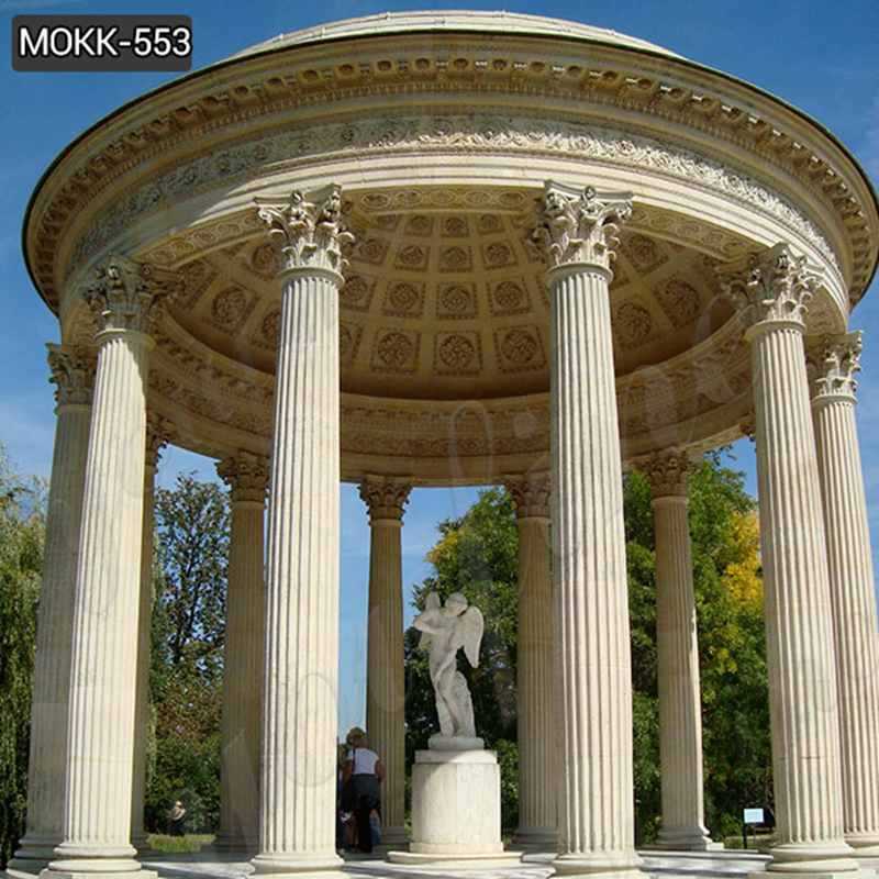 Large Outdoor Beige Marble Column Gazebo Manufacturer