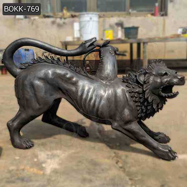 Life Size Chimera Bronze Spitfire Three Monster Statue for Sale