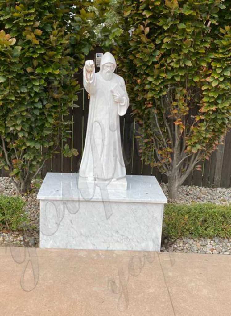 Life Size Marble Saint Charbel Statue Made for Our Singapore Client