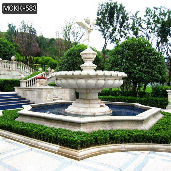 Marble Water Fountain with Little Angel Statue for Garden