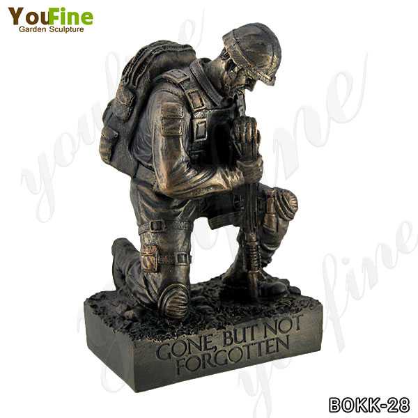 Memorial Bronze Kneeling Solider Statue for Sale BOKK-28