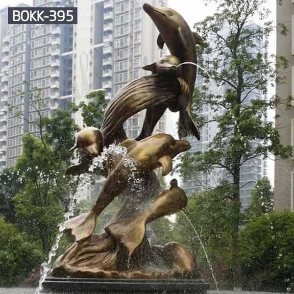 Metal Decorative Bronze Dolphin Fountain Sculpture for Sale BOKK-395