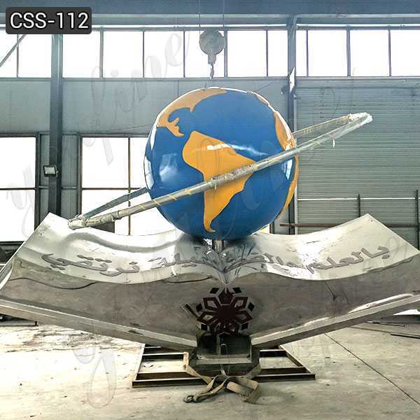 Modern Large Stainless Steel Earth Sculpture for Outdoor Decor CSS-112