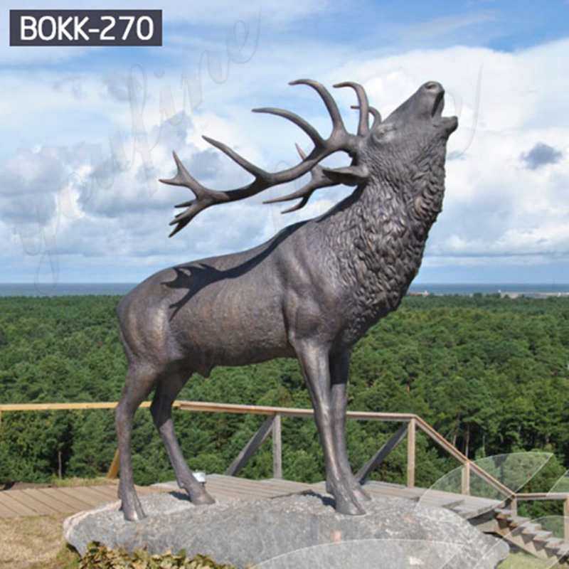 Outdoor Bronze Life Size Reindeer Statue