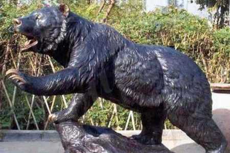 Outdoor Garden Bronze Life Size Bear Sculpture Supplier BOKK-306