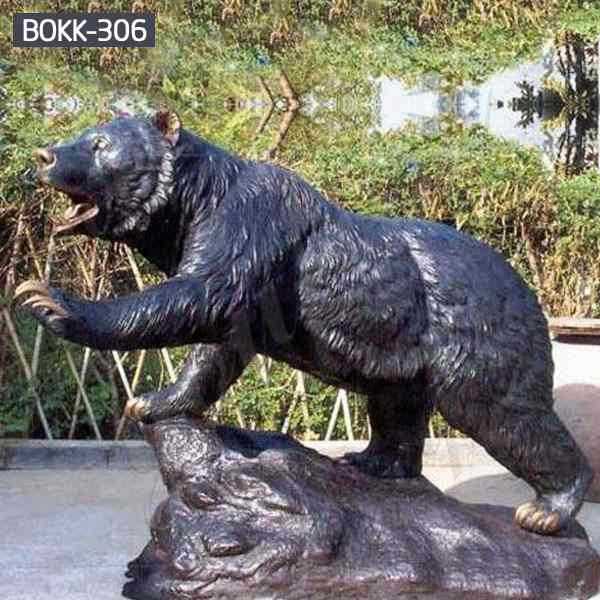 Outdoor Garden Bronze Life Size Bear Sculpture Supplier BOKK-306