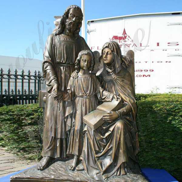 Outdoor Mary Joseph and Little Jesus Bronze Statue for Sale