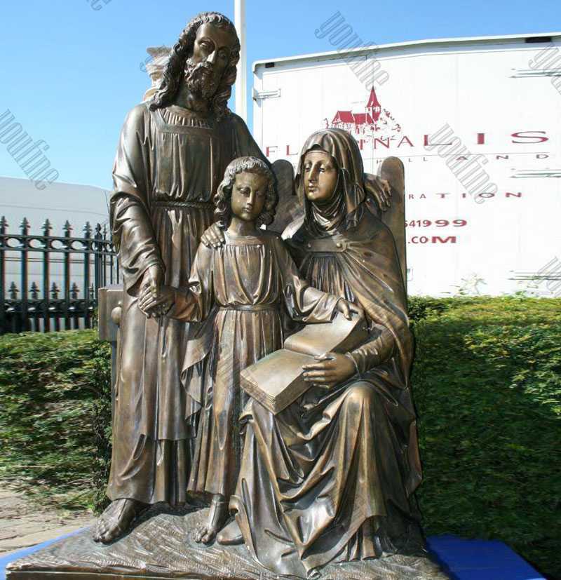 Outdoor Mary Joseph and Little Jesus Bronze Statue