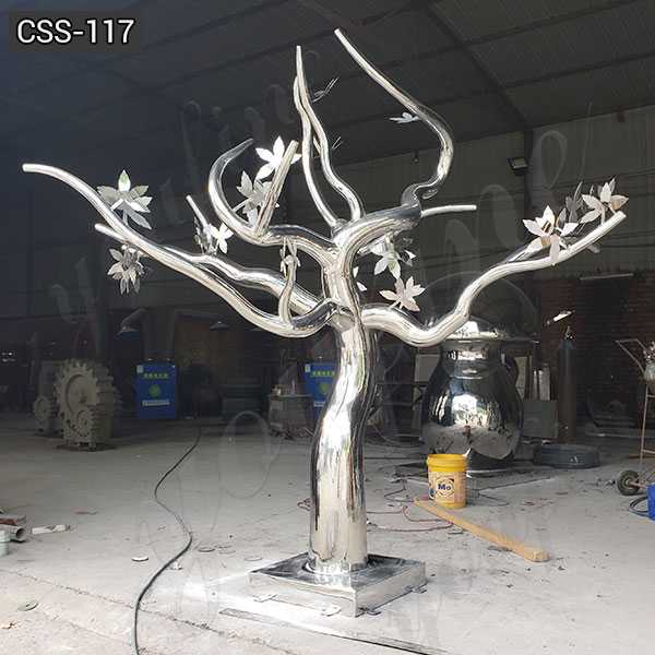Large Outdoor Modern Metal Stainless Steel Tree Sculpture for Sale CSS-117