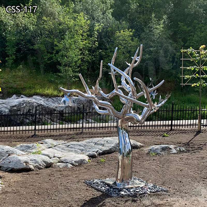 Large Outdoor Modern Metal Stainless Steel Tree Sculpture for Sale CSS-117