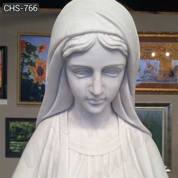 Hand Carved Religious White Marble Our Lady of Grace Statue CHS766