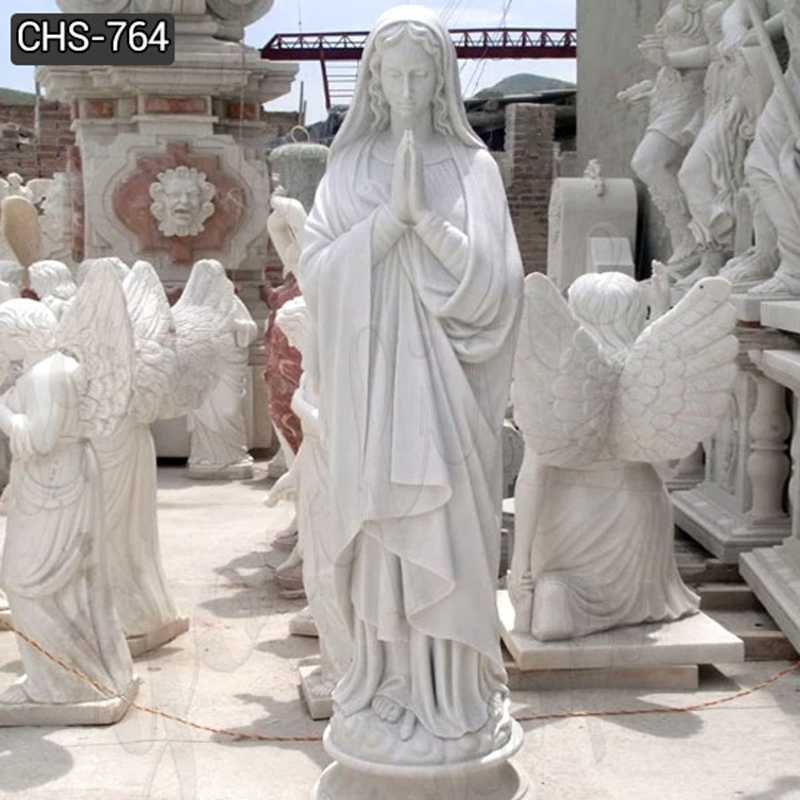 White Marble Virgin Mary Statue from China Factory