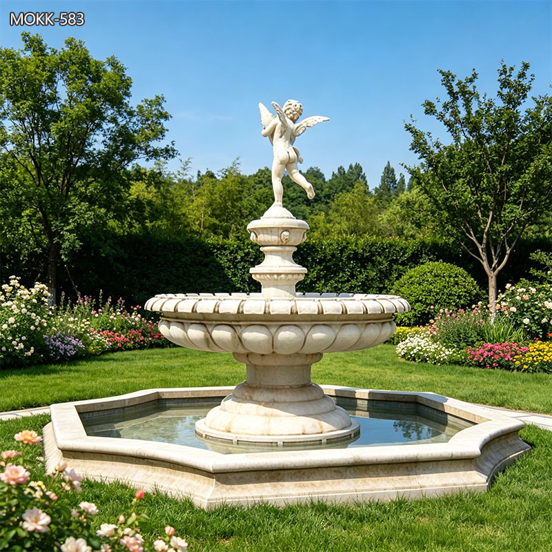 Marble Cherub Angel Water Fountain MOKK-583