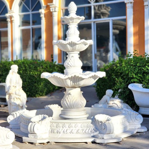 Three Tiered Marble Water Fountain for Backyard Decor Sale MOKK-697