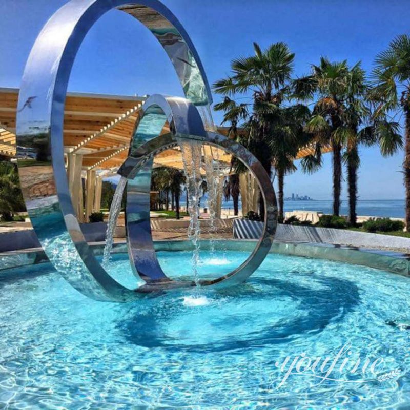 modern abstract fountain for swimming pool