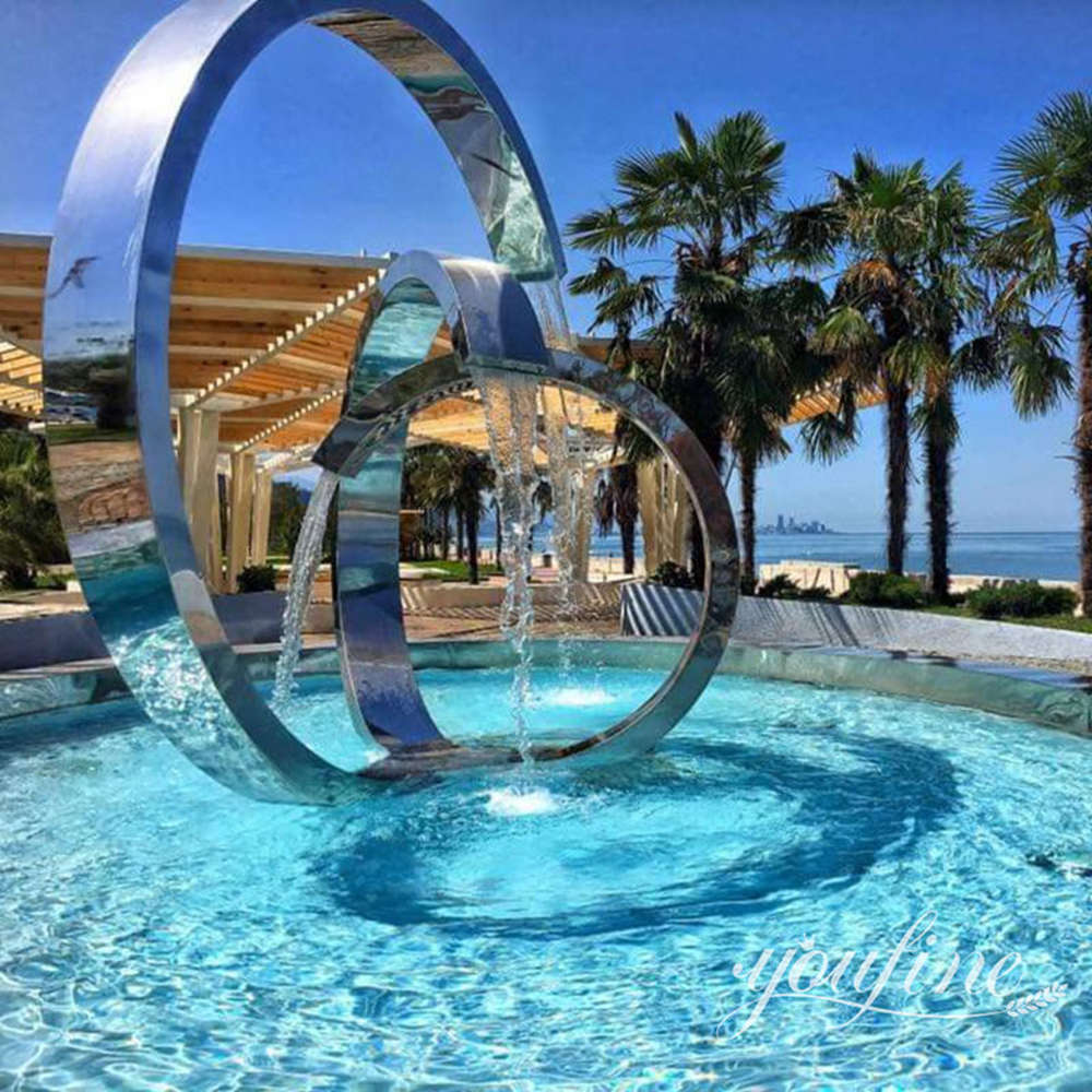 modern abstract fountain for swimming pool