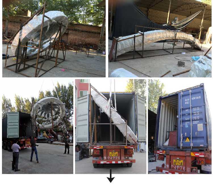 packing of Large Stainless Steel Ball Sculpture for Sale