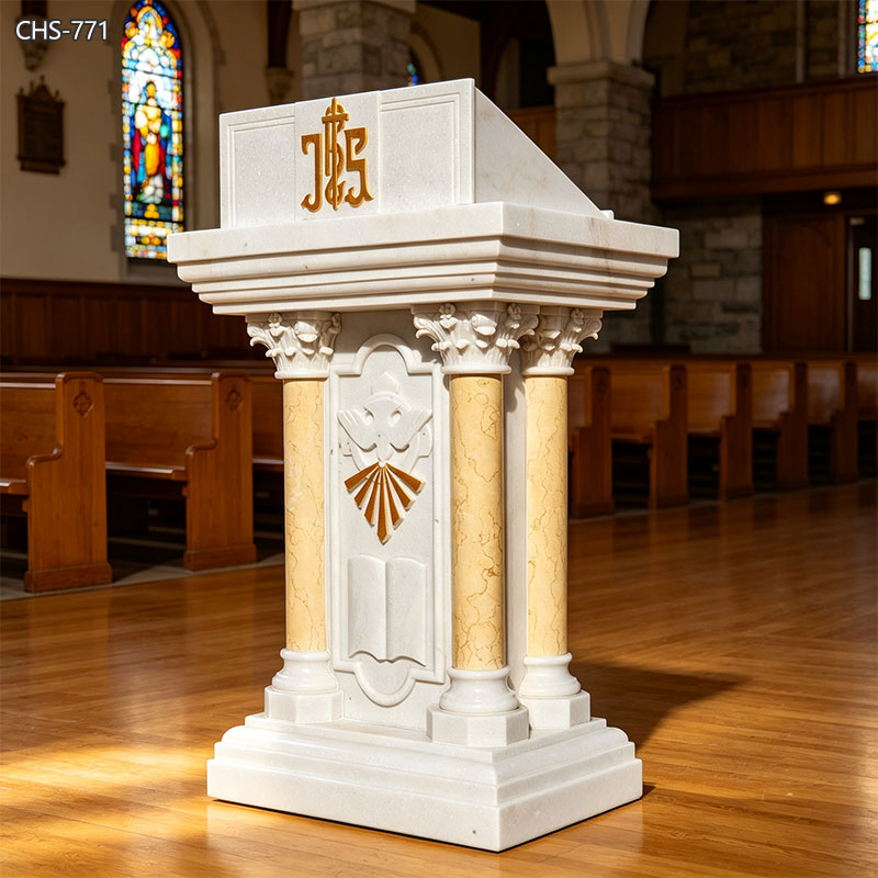 Seitenansicht des Entwurfs einer Kirchenkanzel