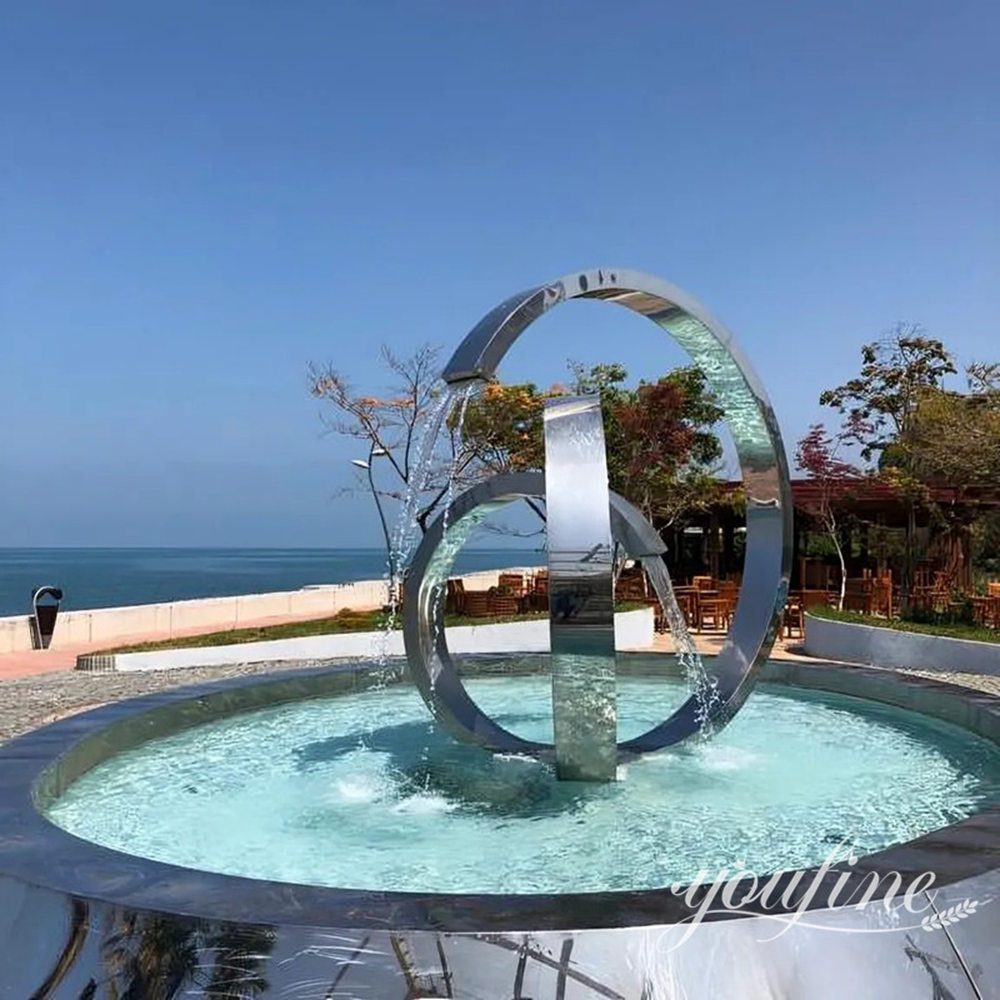 modern steel abstract fountain