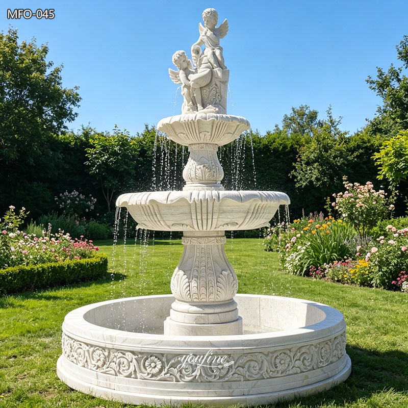 2 Tier Outdoor Fountain with Cherub​