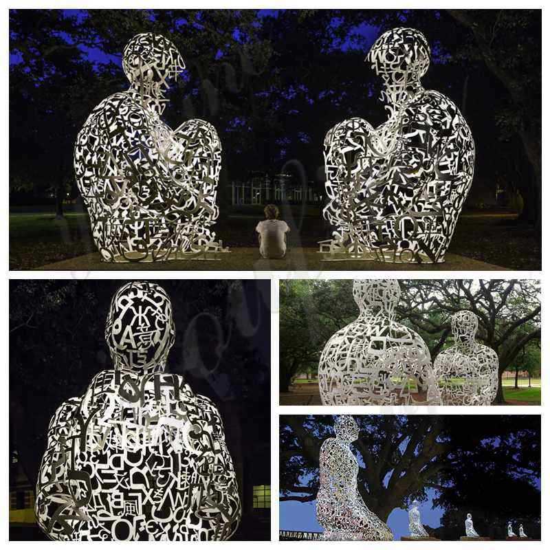 Abstract Letter Character Stainless Steel Sculpture