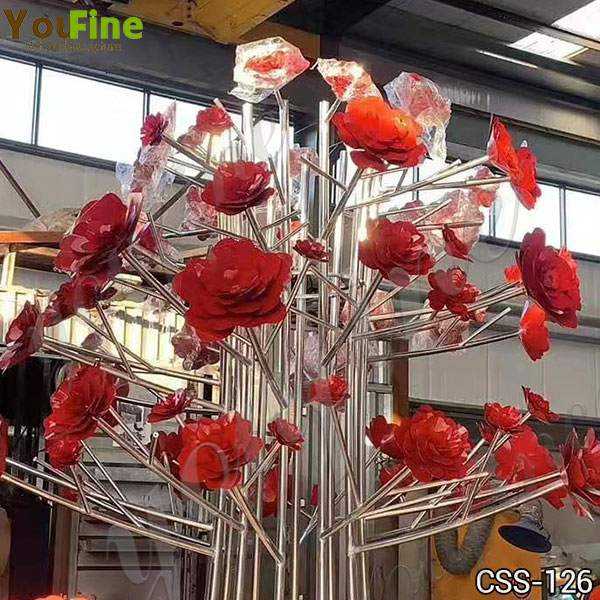 Decorative Metal Flower Sculpture for Outdoor Stainless Steel Sculpture Supplier