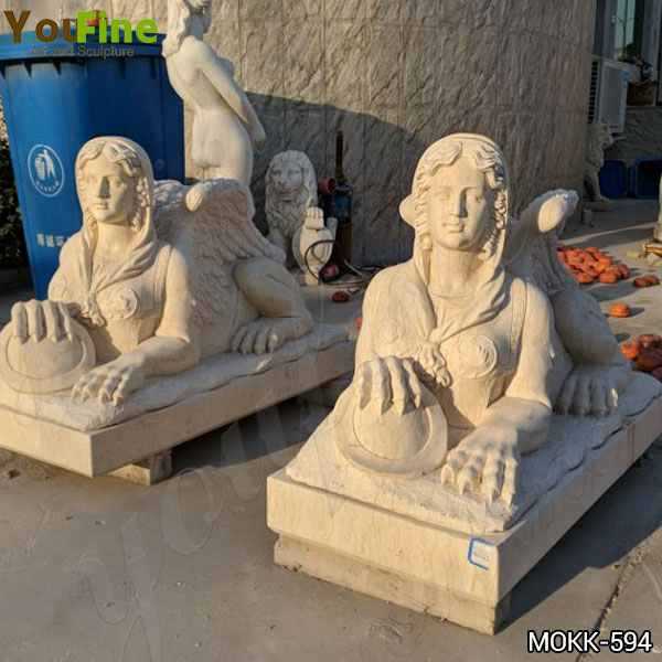Design Outdoor Egyptian Marble Sphinx Sculpture for Sale