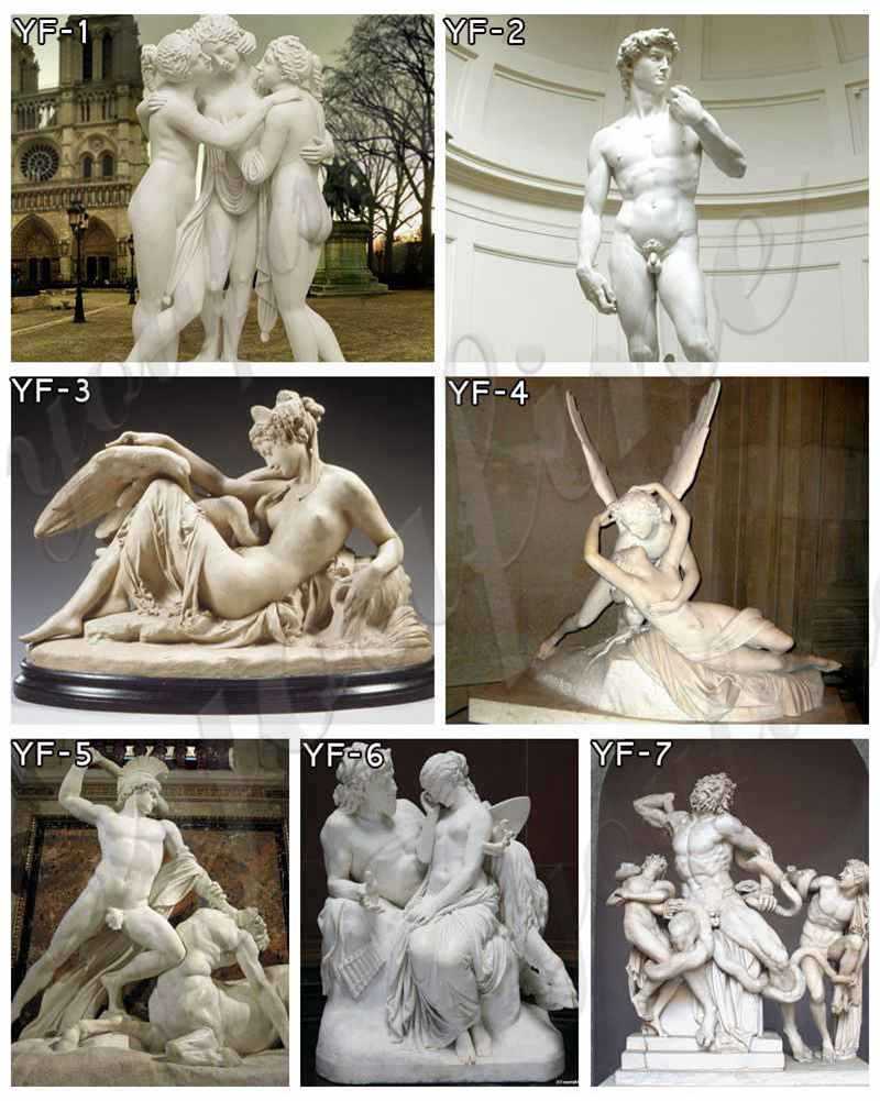 Famous Art Cupid and Psyche Standing Marble Sculpture for Sale
