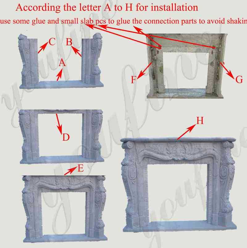 Floral Patterns Marble Fireplace Mantel Supplier