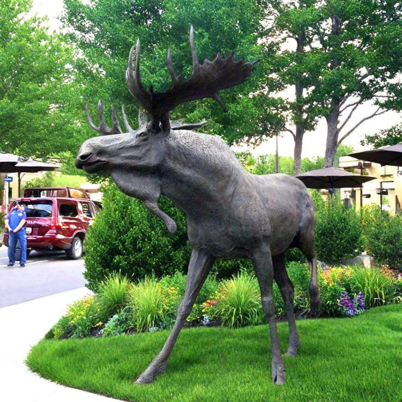 Garden Large Outdoor Bronze Moose Sculpture