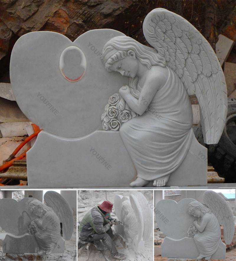 Hand Carved with Hells Angels Marble Headstone on Sale