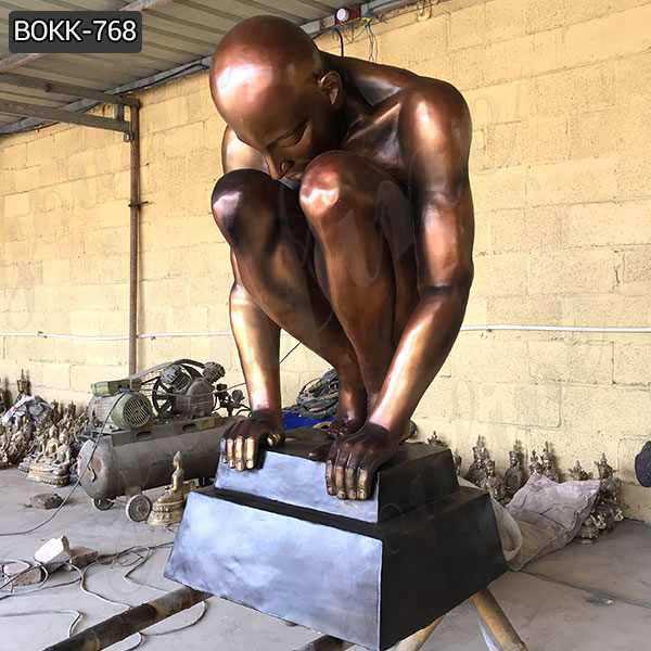 High Quality Antique Bronze Nude Man Statue for Sale