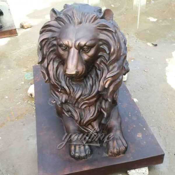 High Quality Casting Bronze Lion Statues for Driveway Supplier BOKK491