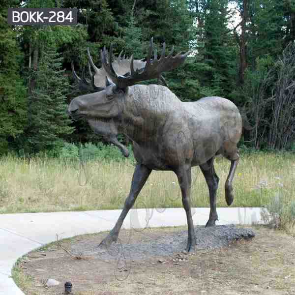 Large Bronze Moose Garden Statue Outdoor Deer Sculpture for Sale