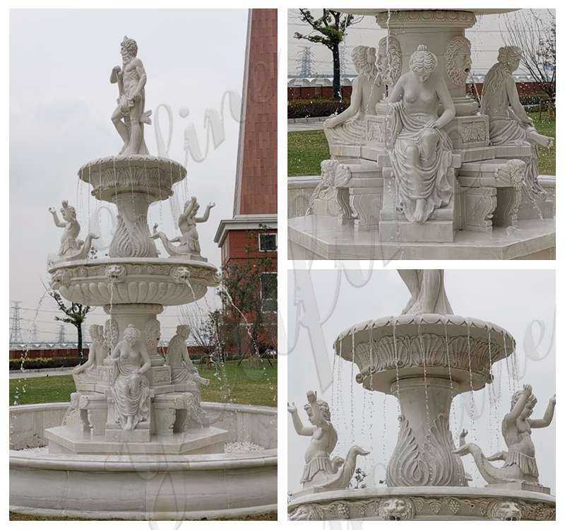Large Marble Poseidon Water Fountain