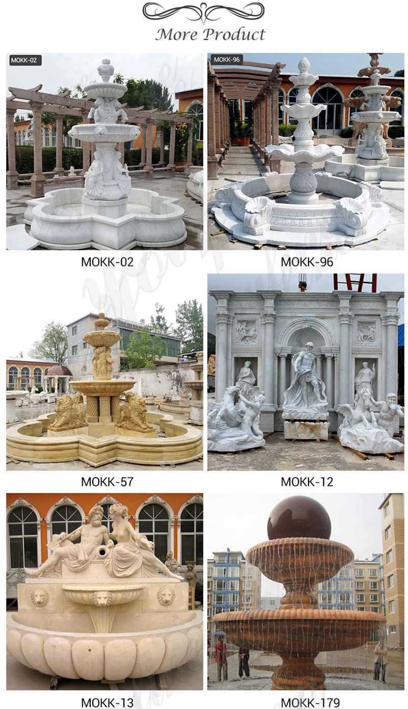 Large White Marble Water Garden Fountain with Poseidon Statue