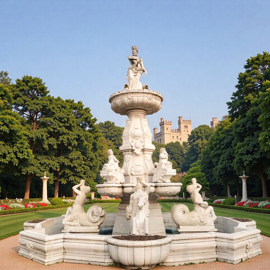 Large marble Poseidon Statue Fountain factory supplier