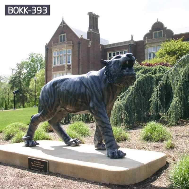 Life Size Outdoor Garden Black Bronze Tiger Sculpture for Sale