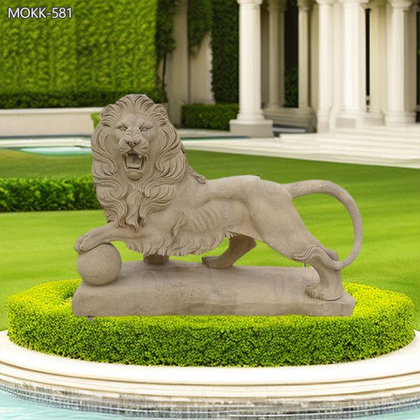 Life-Size-Outdoor-Stone-Lion-Statue-with-A-Ball-for-Sale
