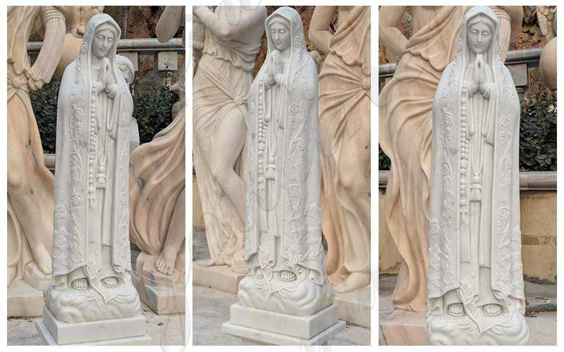 Marble Virgin Mother Mary Lady Statue