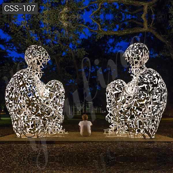Outdoor Abstract Metal Letter Character Stainless Steel Sculpture