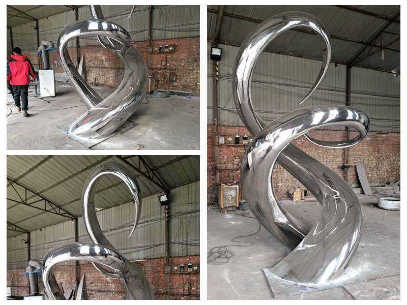 Outdoor High Polished Abstract Stainless Steel Sculpture